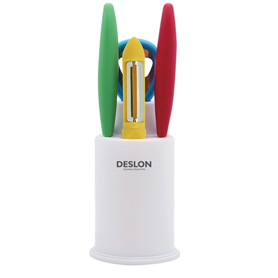 德世朗 （DESLON）厨房工具五件套水果刀面包刀刨刀开瓶器、刀座CG-TZ301-5A